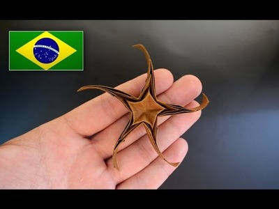 Origami: Estrela do mar -  Instruções em português PT BR