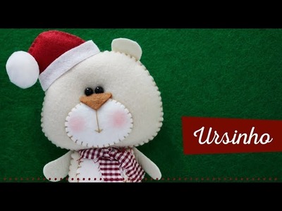 ✎ Passo a Passo: Ursinho de Natal em Feltro - Ateliê Linna