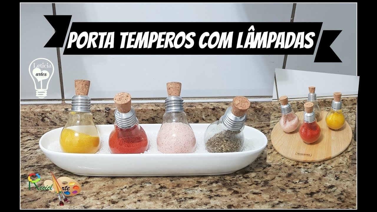 PORTA TEMPEROS COM LAMPADAS LETICIA ARTES