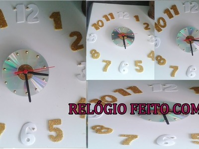 RELÓGIO FEITO COM CD #Artesanato