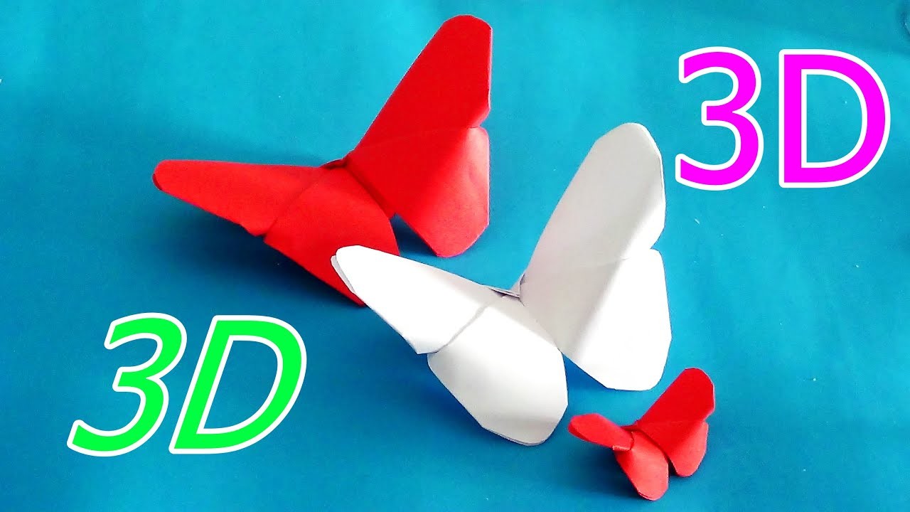 Saiba como fazer Origami de borboletas em 3D ( canal chantilly com chocolate )