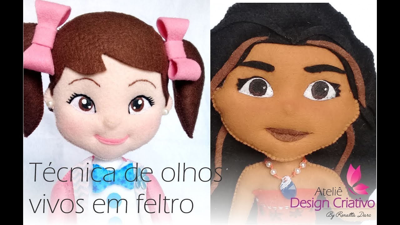 Técnica de olhos vivos em feltro