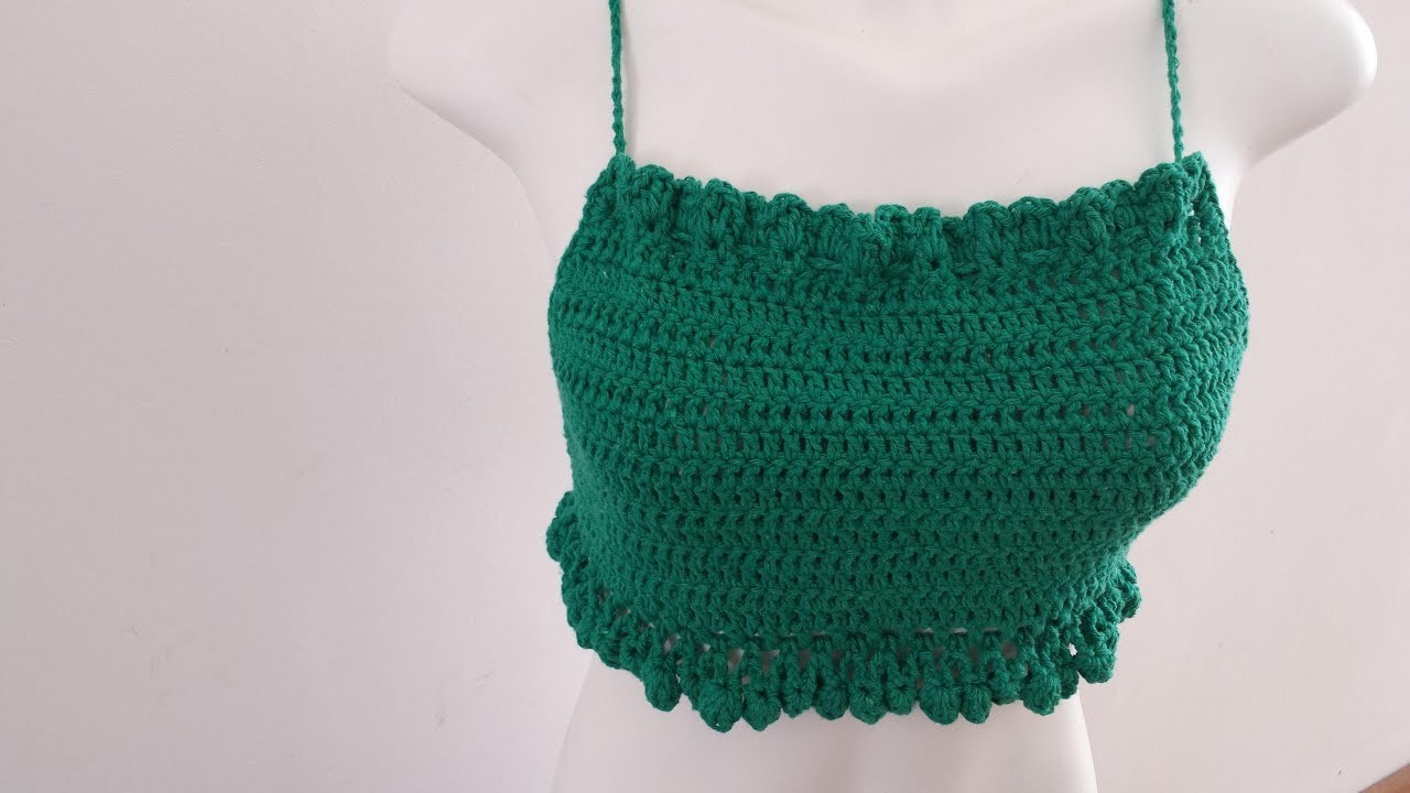 Top Cropped Barbante Verde - Fácil