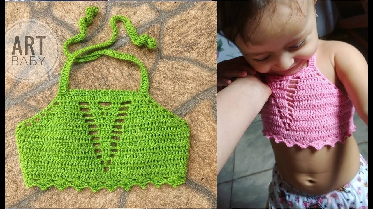 Top Cropped de Croche Para Bebe e Infantil - Profª Fernanda Reis